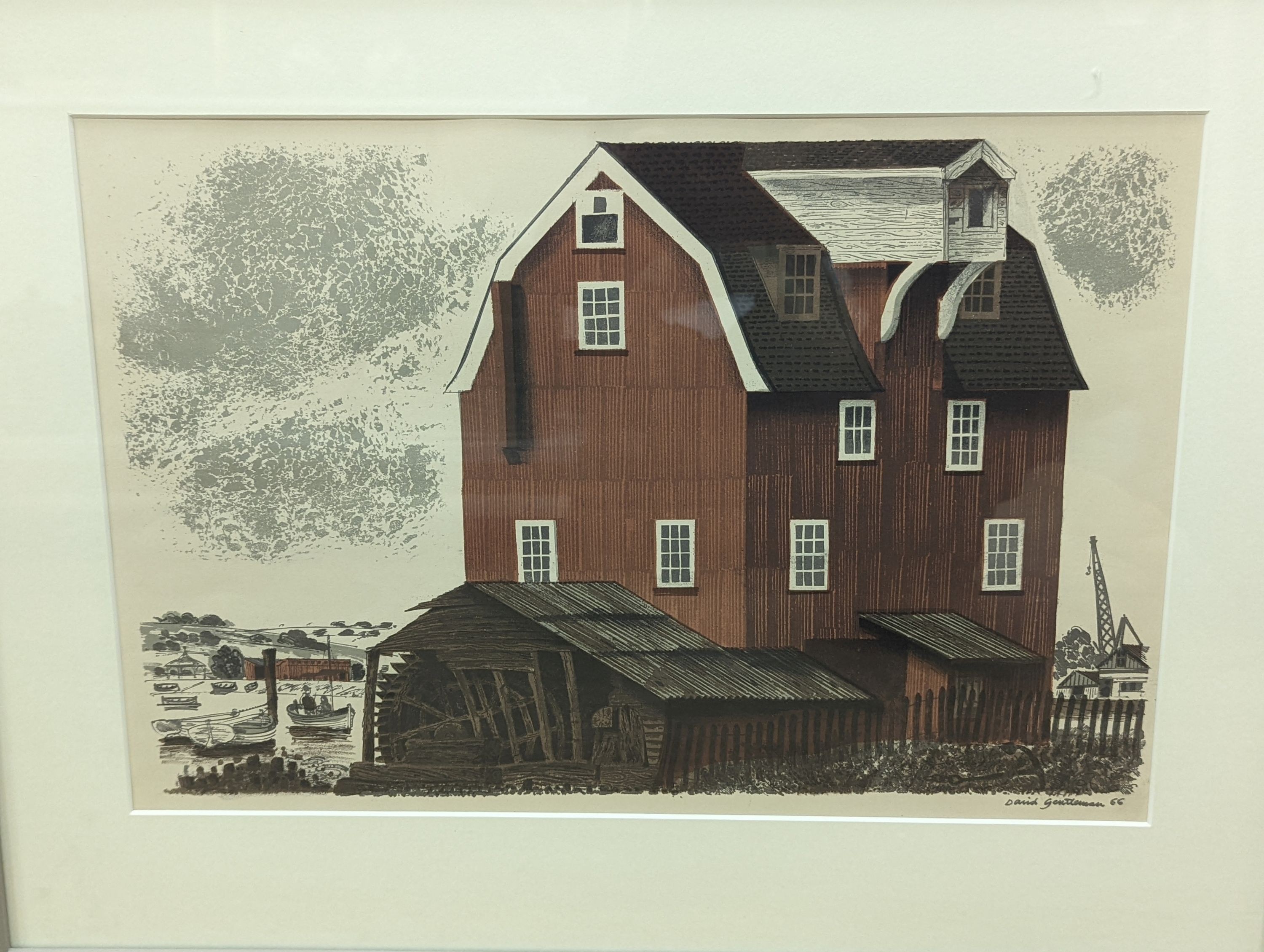 David Gentleman (b.1930), two lithographs, Sham Castle, 55/100 and Woodbridge Tidemill, both signed in pencil, largest 43 x 55cm